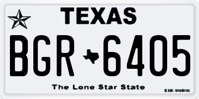 TX license plate BGR6405