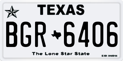 TX license plate BGR6406