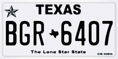 TX license plate BGR6407
