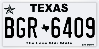 TX license plate BGR6409