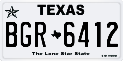 TX license plate BGR6412