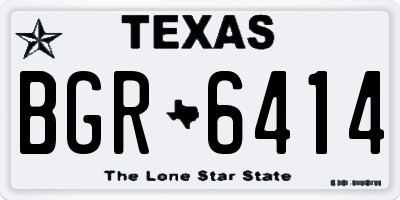 TX license plate BGR6414