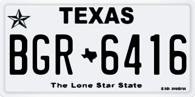 TX license plate BGR6416