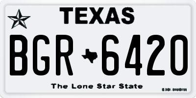 TX license plate BGR6420
