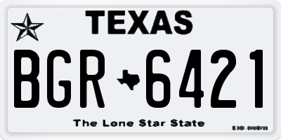 TX license plate BGR6421