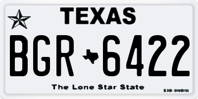 TX license plate BGR6422