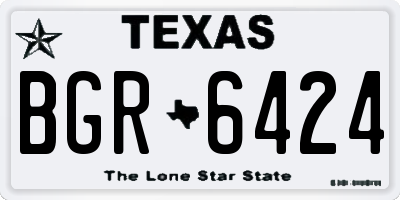 TX license plate BGR6424