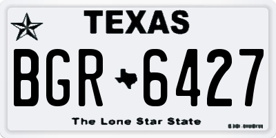 TX license plate BGR6427