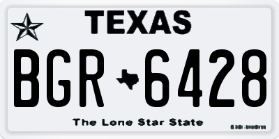 TX license plate BGR6428