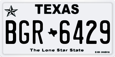 TX license plate BGR6429