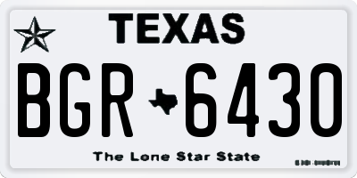 TX license plate BGR6430