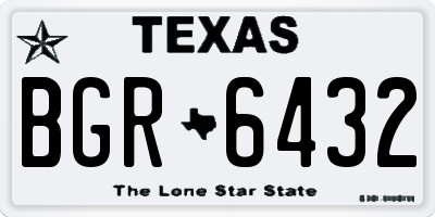 TX license plate BGR6432