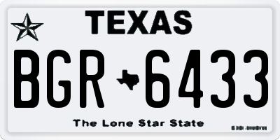 TX license plate BGR6433
