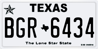 TX license plate BGR6434