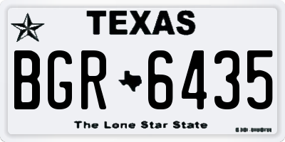 TX license plate BGR6435