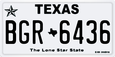 TX license plate BGR6436