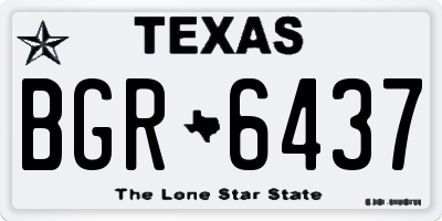 TX license plate BGR6437