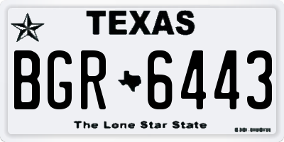 TX license plate BGR6443