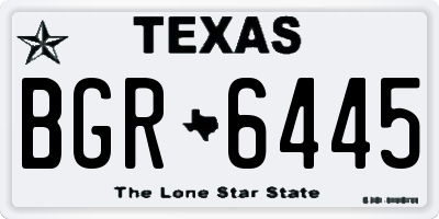 TX license plate BGR6445