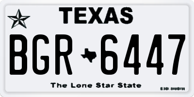 TX license plate BGR6447
