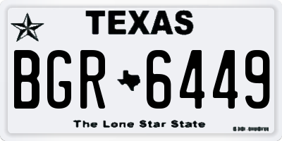 TX license plate BGR6449