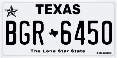 TX license plate BGR6450