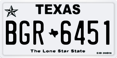 TX license plate BGR6451