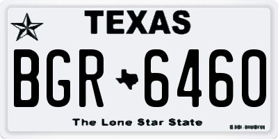 TX license plate BGR6460