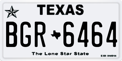 TX license plate BGR6464