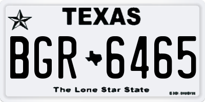TX license plate BGR6465