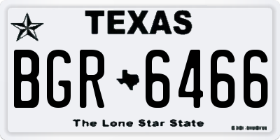 TX license plate BGR6466
