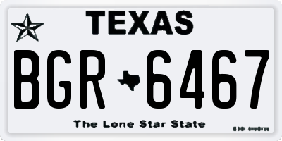 TX license plate BGR6467