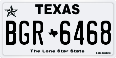 TX license plate BGR6468