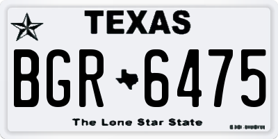 TX license plate BGR6475
