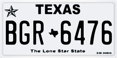 TX license plate BGR6476