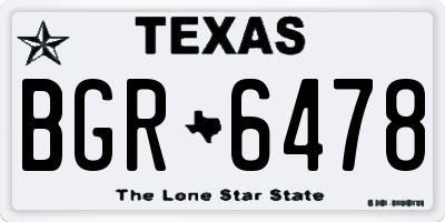 TX license plate BGR6478