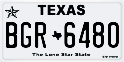 TX license plate BGR6480