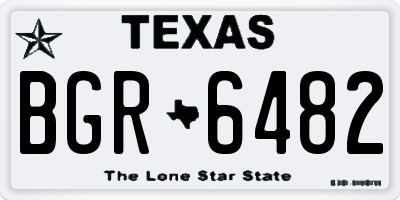 TX license plate BGR6482