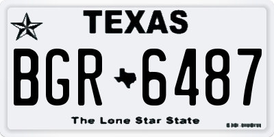 TX license plate BGR6487