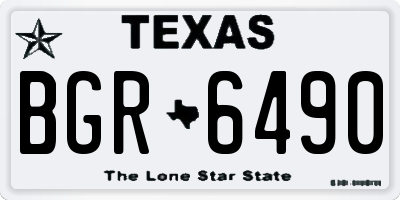 TX license plate BGR6490