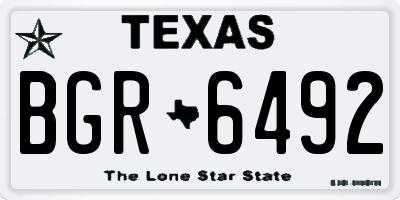 TX license plate BGR6492