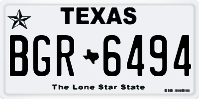 TX license plate BGR6494