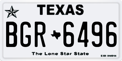 TX license plate BGR6496