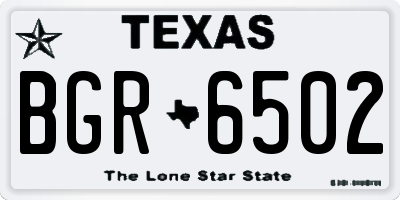 TX license plate BGR6502