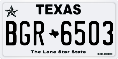 TX license plate BGR6503