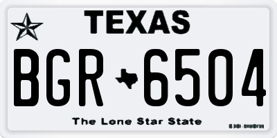 TX license plate BGR6504