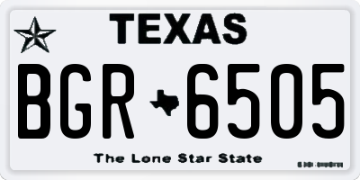TX license plate BGR6505