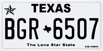 TX license plate BGR6507