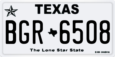 TX license plate BGR6508