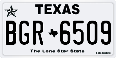 TX license plate BGR6509